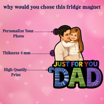 Personalized Photo Fridge Magnet for Dad  Daughter & Father Gift Gift for Papa & Grandpaa Photo Fridge Magnet for Refrigerator & Almirah Decor
